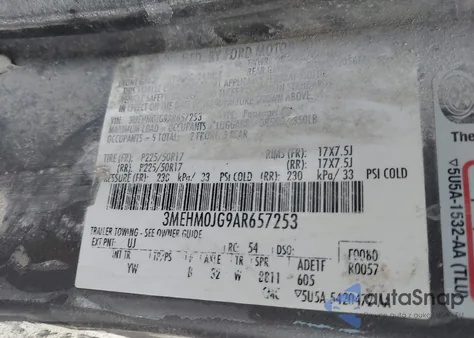 2010 Mercury Milan Premier from USA, damaged, VIN 3MEHM0JG9AR657253